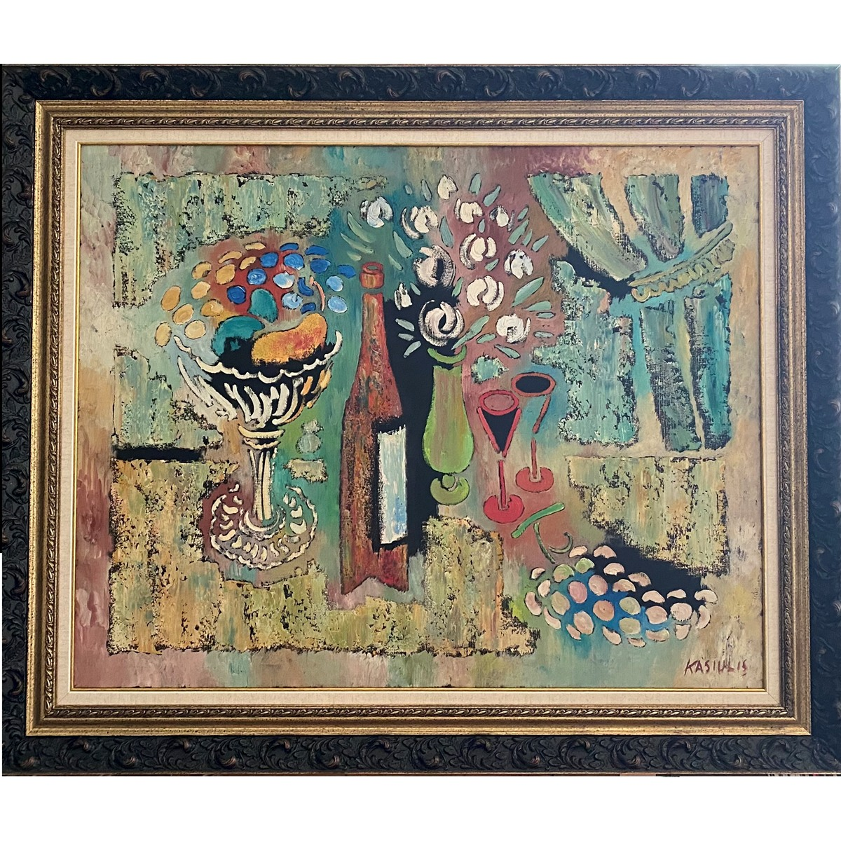 Vytautas Kasiulis | Still life | Oil on canvas, 73x92 (92x111)