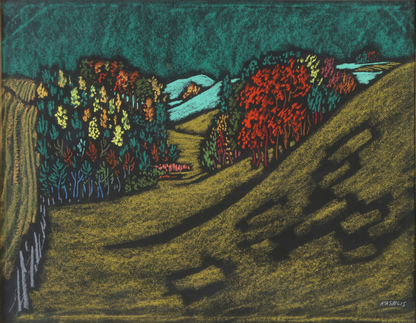 Vytautas KASIULIS | Peizažas, XX a. 6-7 deš. | Pastelė, popierius, 50x65