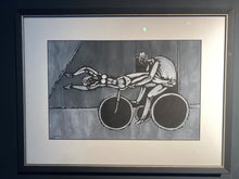 Load image into Gallery viewer, Vytautas Kasiulis&lt;br&gt;Cirko artistas ant dviračio, XX a. 6-7 deš.&lt;br&gt;Guašas, popierius, 37x50 (51x64)