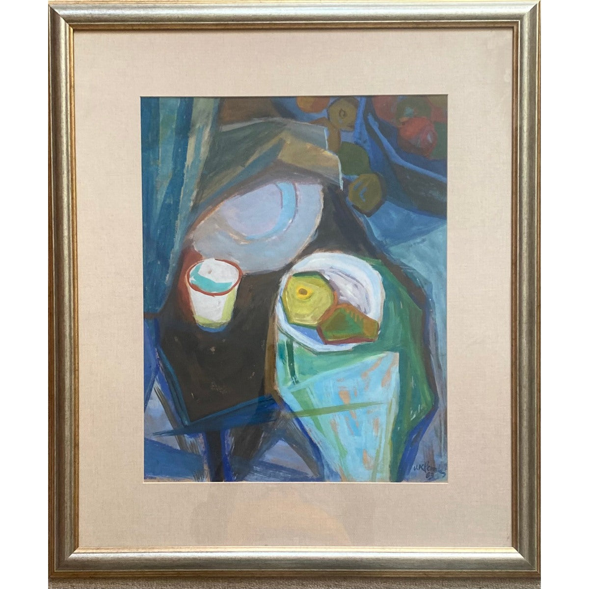 Vytautas Klemka | Natiurmortas, 1963 | Tempera, popierius, 60x48 (86x74)