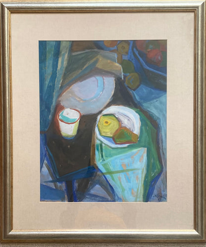 Vytautas Klemka | Natiurmortas, 1963 | Tempera, popierius, 60x48 (86x74)