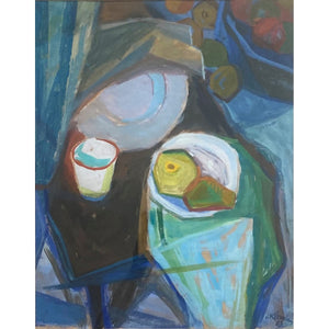 Vytautas Klemka | Natiurmortas, 1963 | Tempera, popierius, 60x48 (86x74)