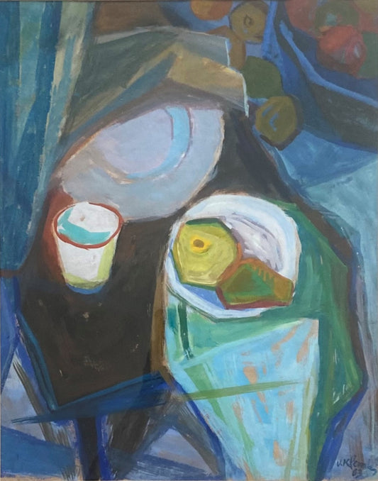 Vytautas Klemka | Natiurmortas, 1963 | Tempera, popierius, 60x48 (86x74)