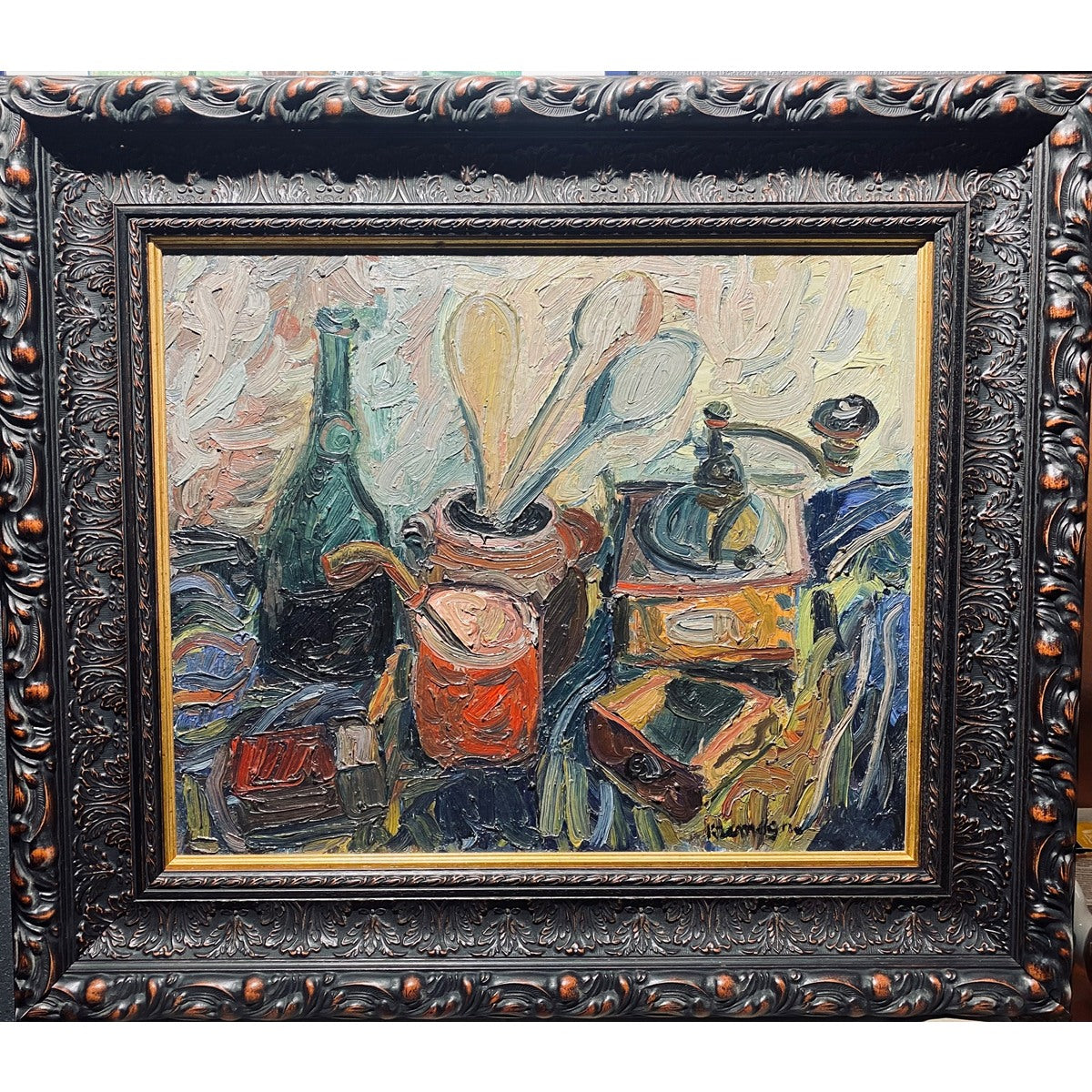 Pinchas Kremegne | Kavos malūnėlis (Le moulin a café) | Drobė, aliejus, 50x61