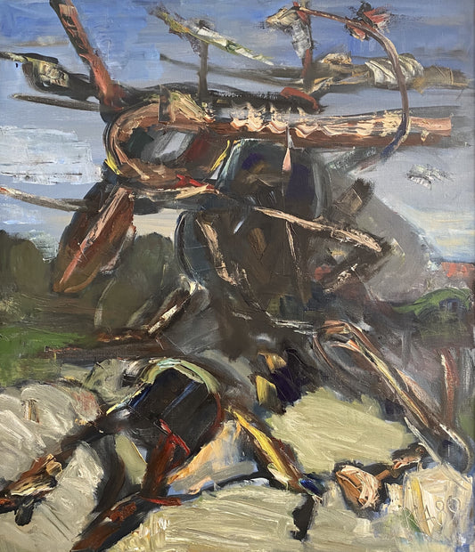 Algimantas Jonas Kuras | Seni daiktai erdvėje, 1989 | Drobė, aliejus, 97x83 (101x87)