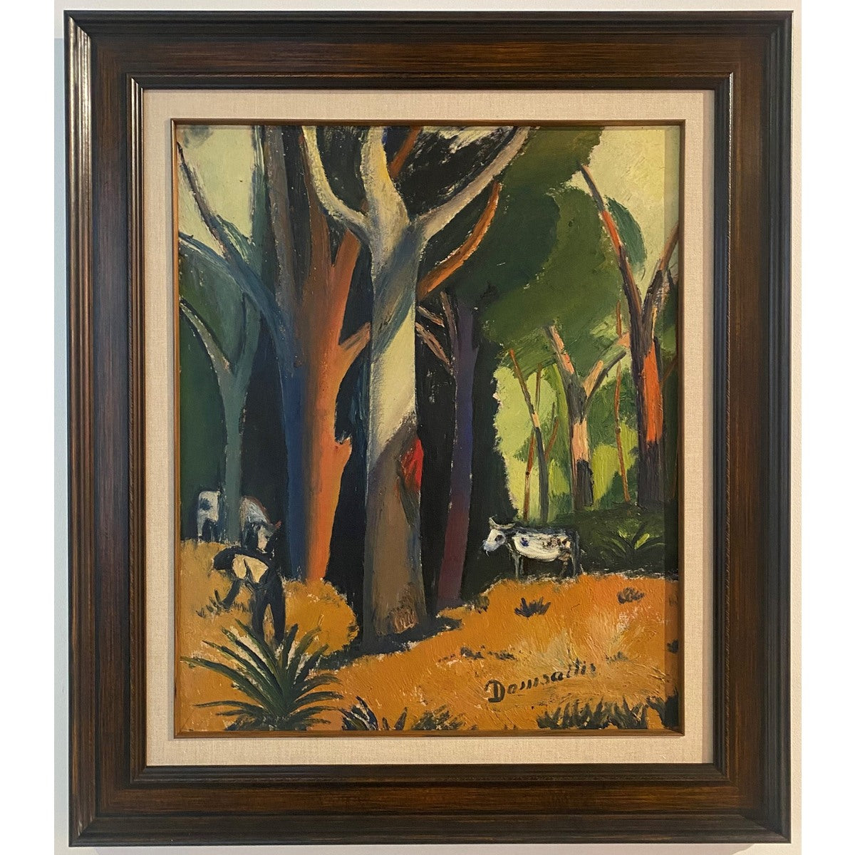 Pranas Domšaitis | Miškas Genadendale, 1961 | Aliejus, kartonas, 60x50 (78x68)