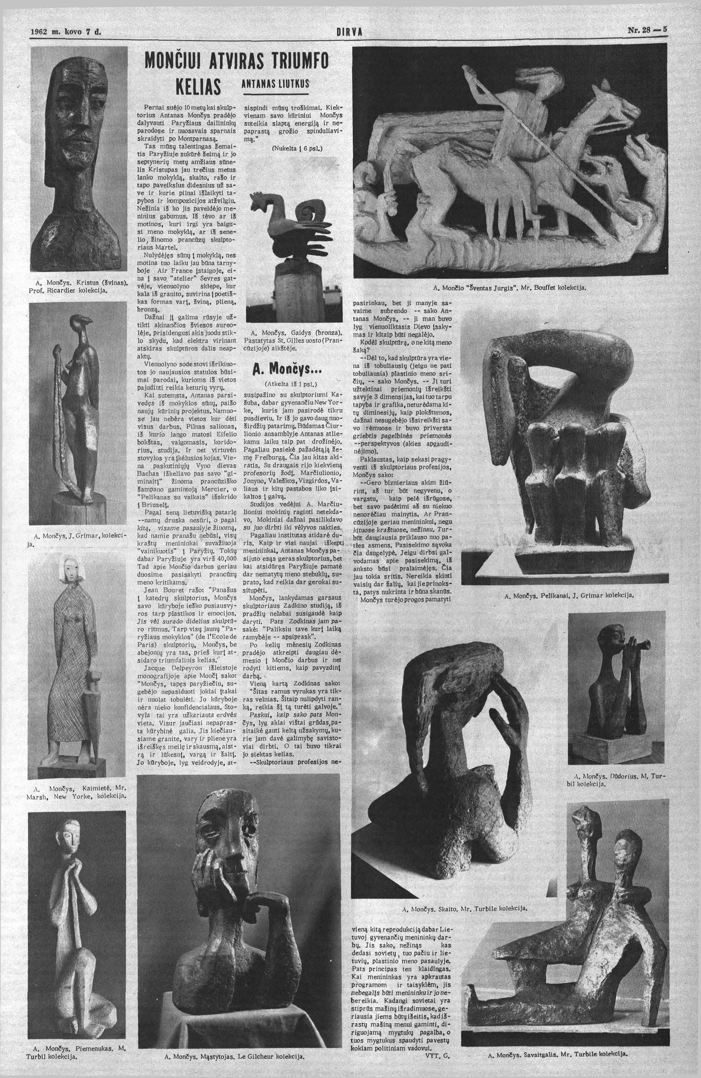 Antanas Mončys | Boy with a Flute (Flutist), XXa. 6 deš. | Metal alloy, H: 52