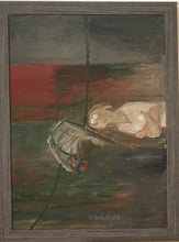 Load image into Gallery viewer, Henrikas Natalevičius&lt;br&gt;Besiilsinti moteris, 1979&lt;br&gt;Aliejus kartonas, 116x85 (128x97,5)