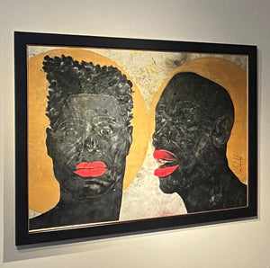 Navel Seakamela (PAR)<br>2 Heads I, 2021<br>Popierius, mišri technika, 118×162