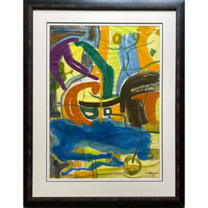Viktoras Petravičius | Kompozicija, 1963 | Akvarelė, popierius, 73x54 (97x76)