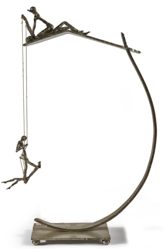 Roger PEULVEY<br>Sūpynės / The swing<br>Bronza, metalas, H: 95