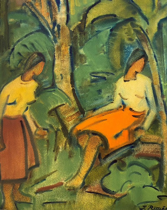 Jonas Rimša | Junguenas (Jaunos Merginos) 1961 | Akvarėlė, popierius, 50x40