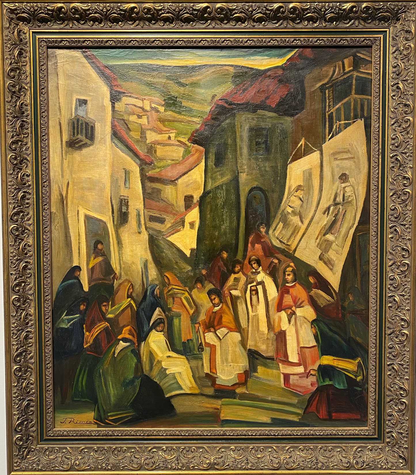 Jonas Rimša | The Procession, 1943-1951 | Oil on canvas, 89x74 (113x98)