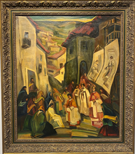 Load image into Gallery viewer, Jonas Rimša&lt;br&gt; Procesija, 1943-1951 m.&lt;br&gt; Aliejus, drobė, 89x74 (113x98)