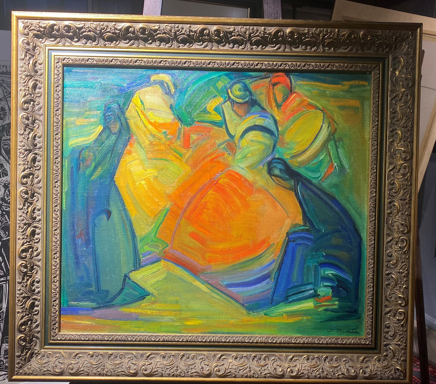 Jonas Rimša | Cusco Scene, 1950-1965 | Oil on canvas, 60x69 (88x97)