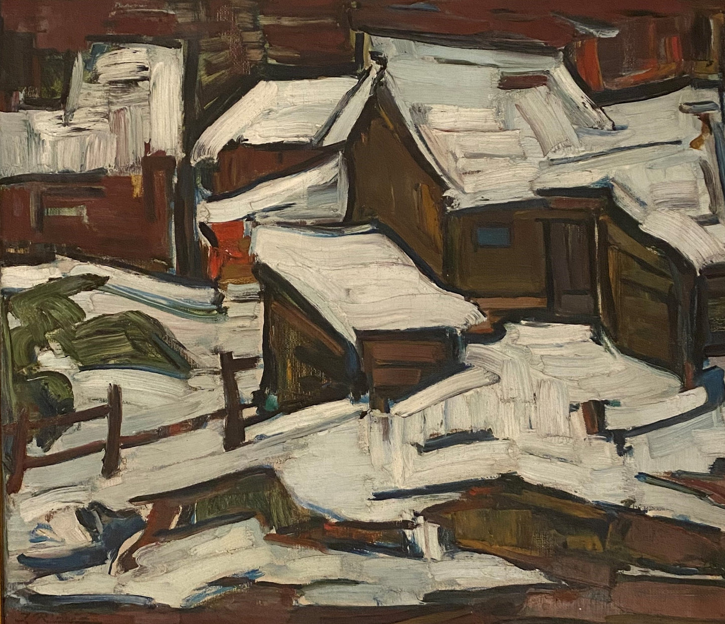 Jonas Rimša | Winter in Bariloche, 1954 | Oil on canvas, 60x69 (76x85)