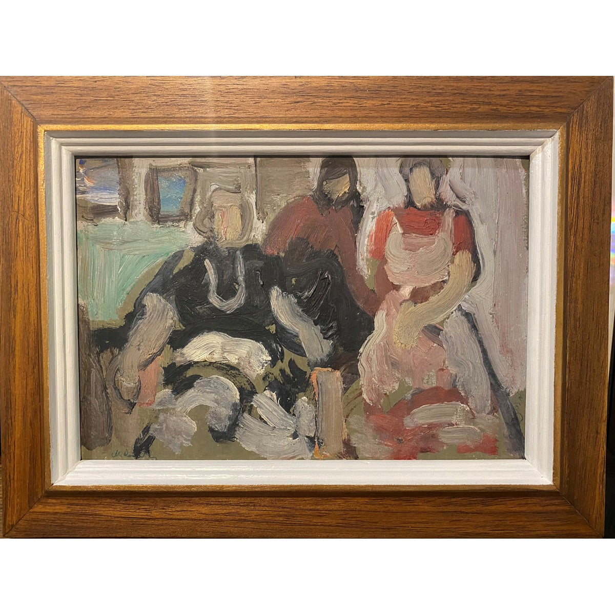 Moshe Rosenthalis | Figures | Oil on cardboard, 17x26 (25 x 34)