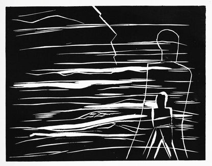 Lasar Segall | Jūra su figūromis / Mar com figuras, 1929 | Ksilografija, 21x26 (37x41,5)