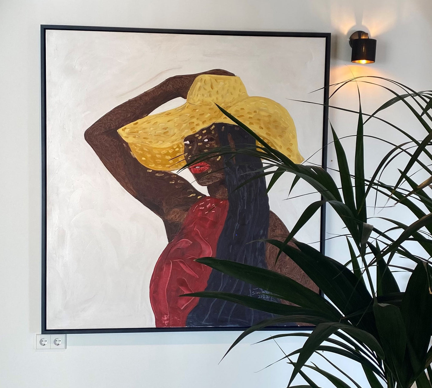 Samuel Sowatey (Ghana) | Lady with Hat 2022 | Akrilas, drobė, 152 x 142 (158 x 148)