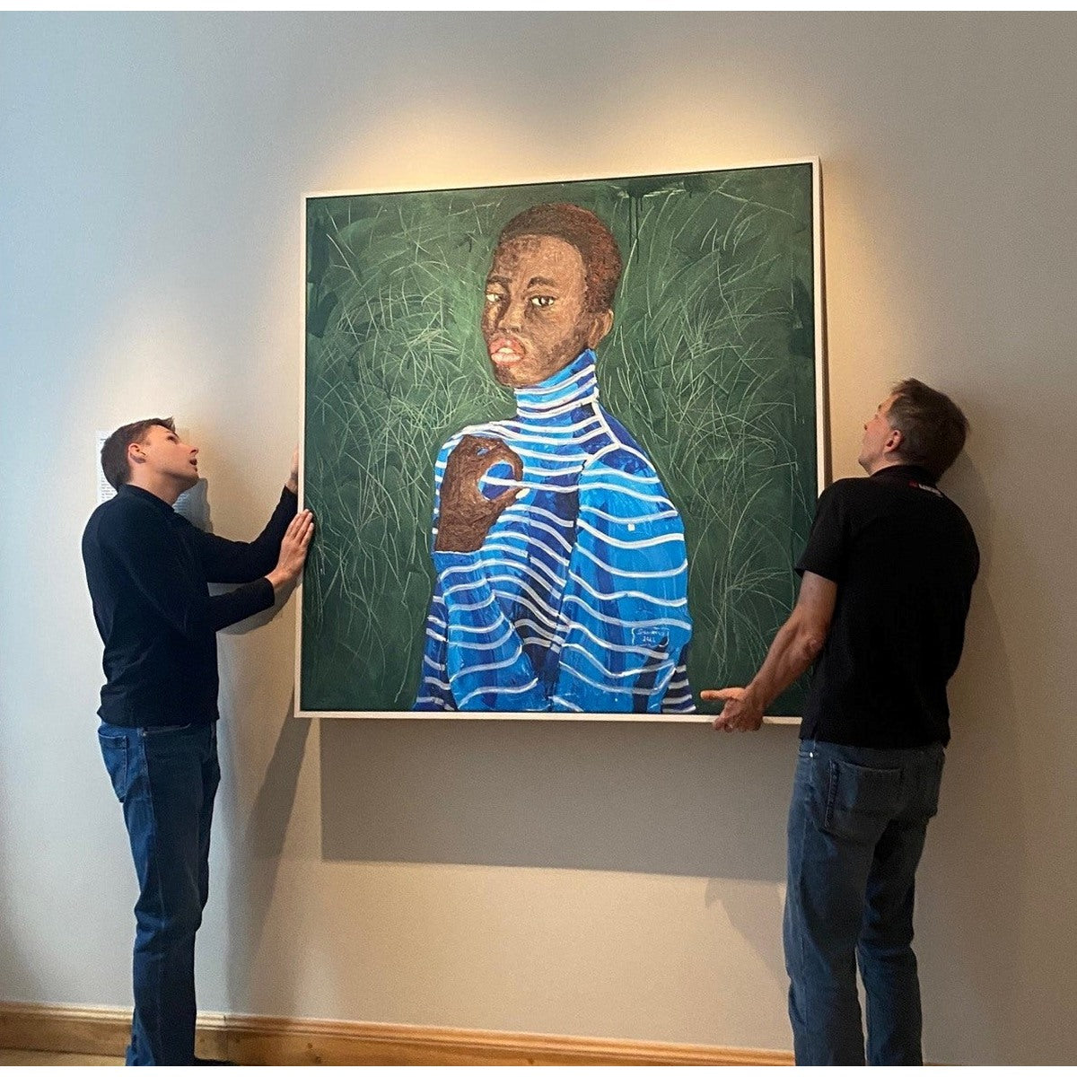 SAMUEL SOWATEY (Ghana) | Blue Stripes, 2022 | Acrylic on canvas, 140×140