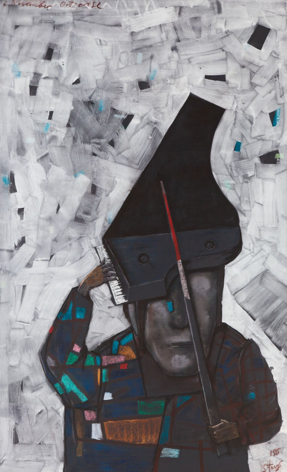 Stasys Eidrigevičius | The Pianist, 1995 | Pastel, tempera, paper, canvas, 250 x 150