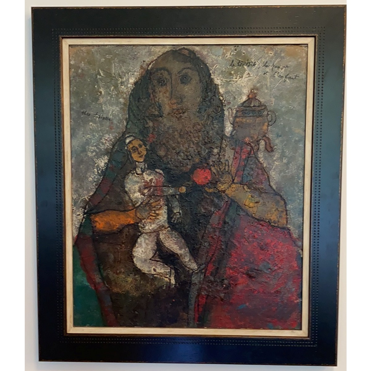 Theo Tobiasse | Le Tsaddik, La Pomme et l’Infant | Drobė, aliejus, 65x55