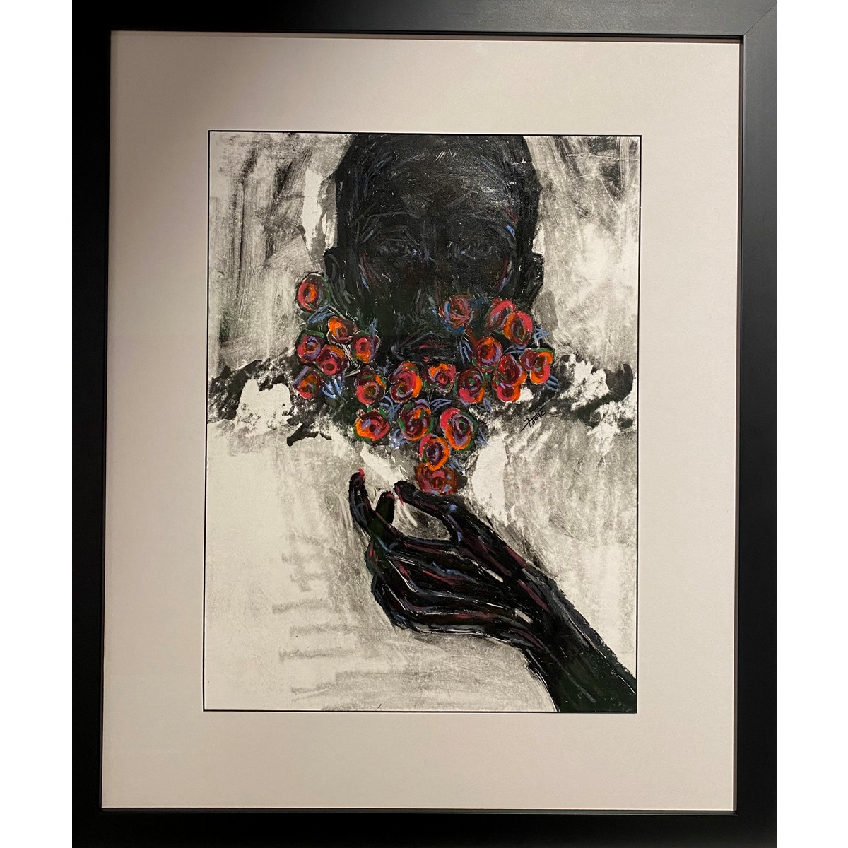 Tiemar Tegene (Etiopija) | The Garden inside me, 2021 | Mix media, paper, 40×30 (60x50)