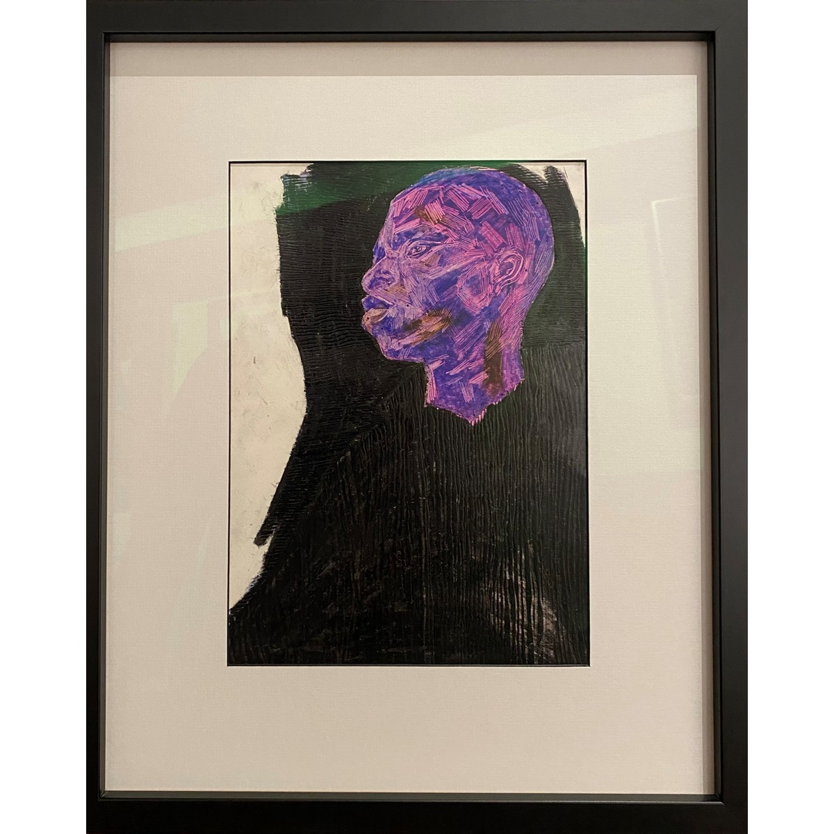 Tiemar Tegene (Etiopija) | Colour full pain, 2021 | Mišri technika, popierius, 40×30 (60x50) cm