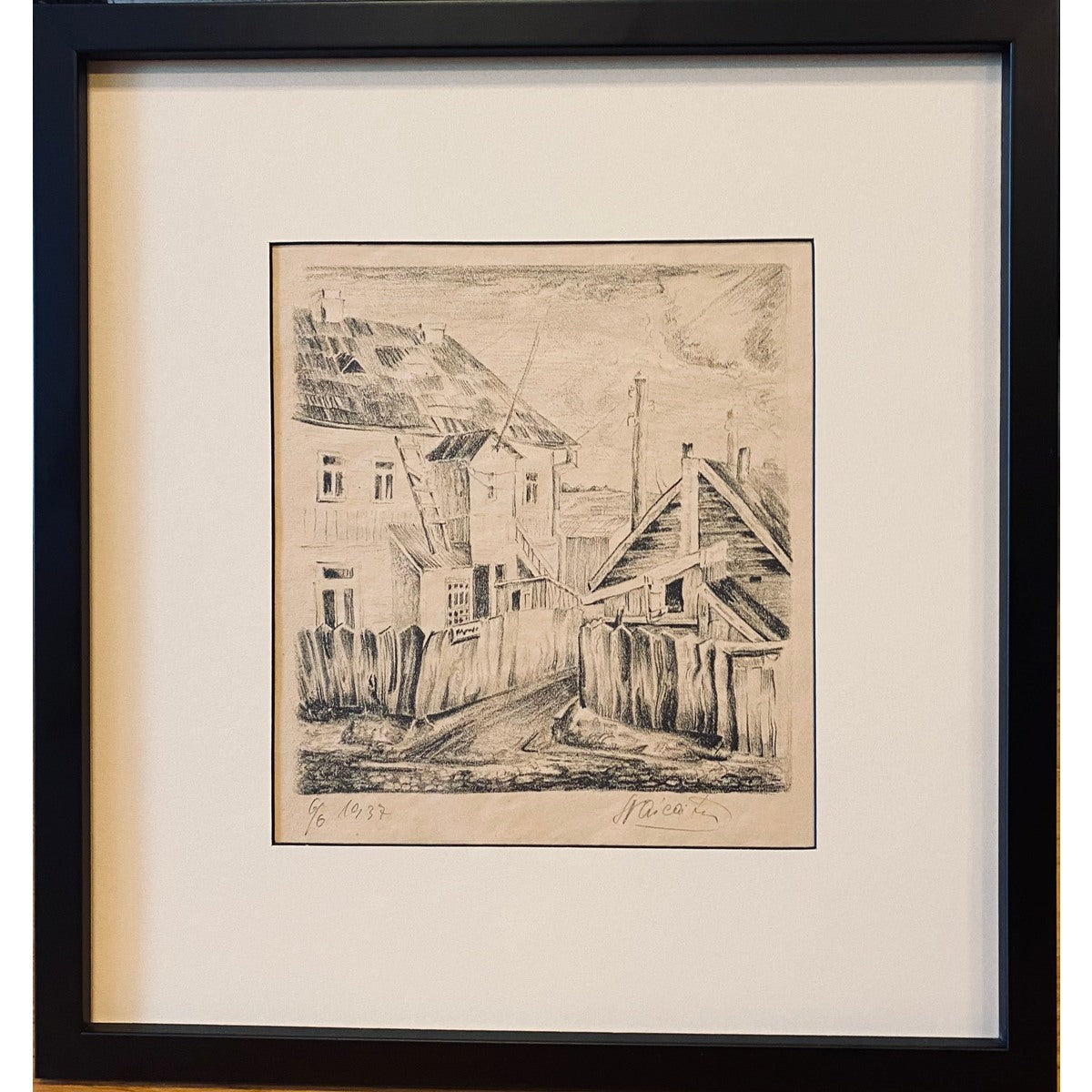 Adolfas Vaičaitis | Vilnius Street, 1937 | Linocut, 6/6, 26x23,5 (44x42,5)