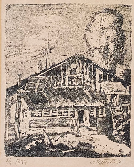 Adolfas Vaičaitis | Vilniaus gatvė, 1937 | Linoraižinys, 5/7, 26x21 (44x39)