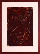Load image into Gallery viewer, Teodoras Kazimieras Valaitis&lt;br&gt;Kaukė ir žuvis, XX a. 7 deš.&lt;br&gt;Popierius, monotipija (Vienetinis egz.), 35.5x24