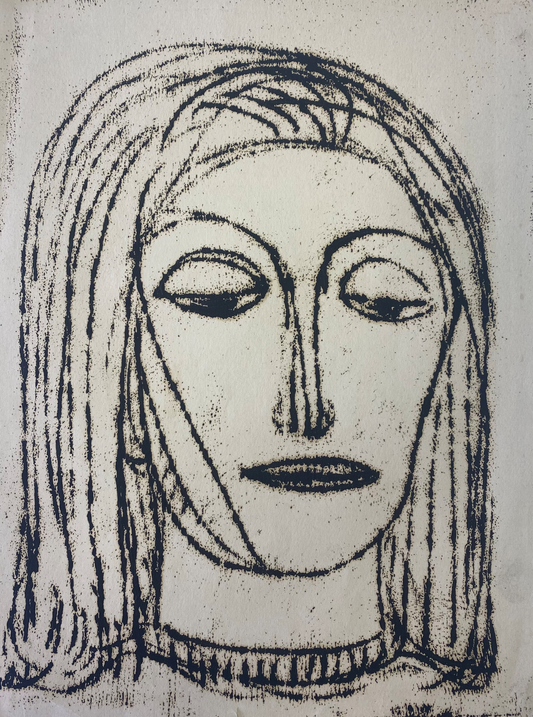 Teodoras Kazimieras Valaitis | Portrait of a Woman | Paper, monotype, 37x28 (59x50)