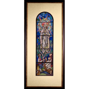 Adolfas Valeška | Apsireiškimas, XX a. 8 d-metis | Kartonas tempera, 63x15,5 (87x39)