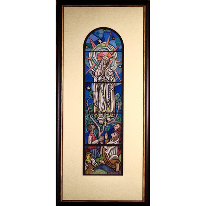Adolfas Valeška | Apsireiškimas, XX a. 8 d-metis | Kartonas tempera, 63x15,5 (87x39)