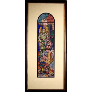 Adolfas Valeška | Angelas ir Marija,  XX a. 8 d-metis | Kartonas tempera, 63x17,5 (87x39)