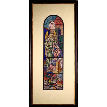 Adolfas Valeška | Angelas ir Marija,  XX a. 8 d-metis | Kartonas tempera, 63x17,5 (87x39)