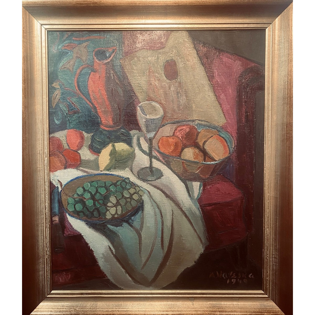Adolfas Valeška | Natiurmortas, 1949 | Aliejus, drobė, 73x60