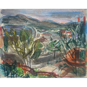Viktoras Vizgirda | Peizažas (Kalifornija), 1984 | Pastelė, popierius, 27x35 (43x51)