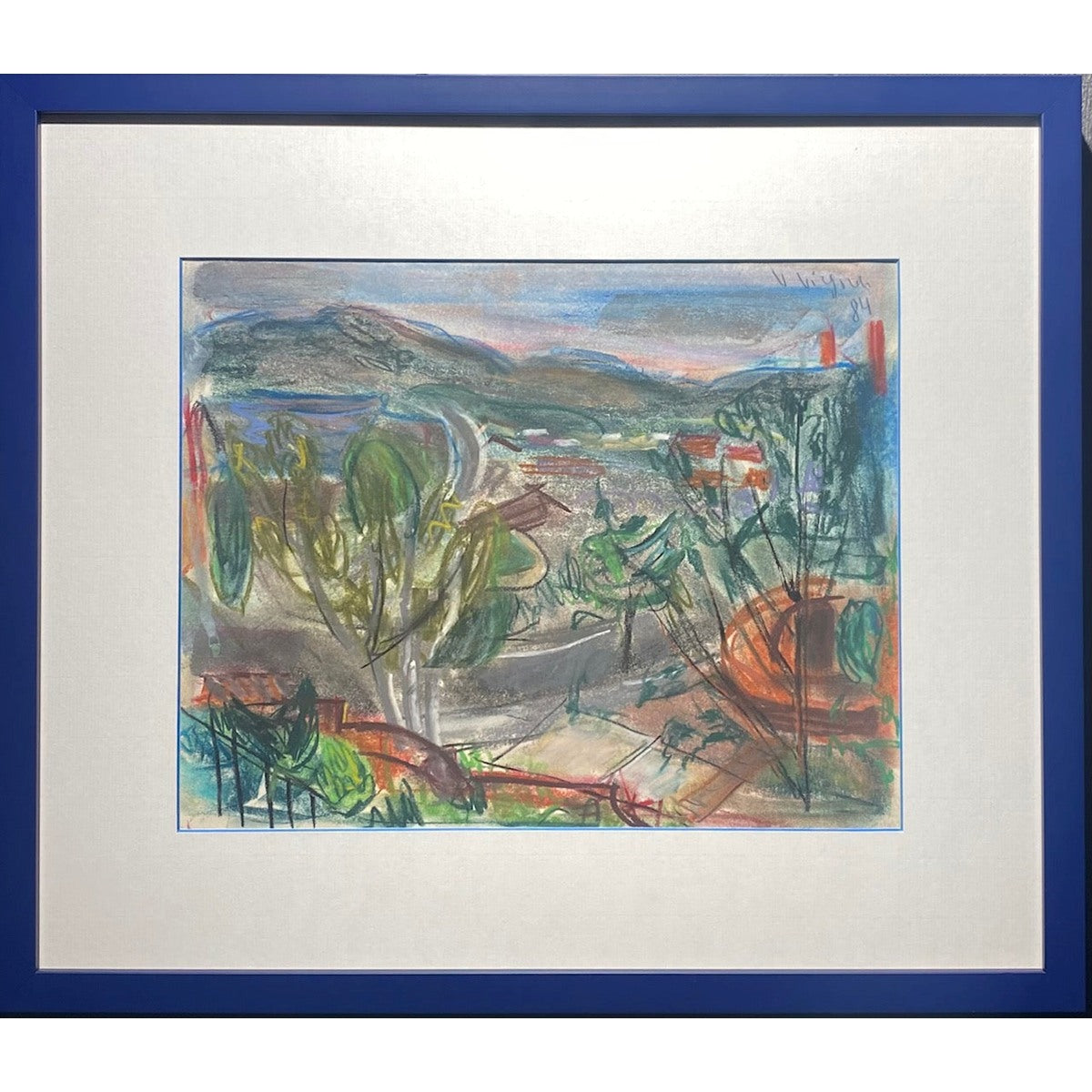 Viktoras Vizgirda | Peizažas (Kalifornija), 1984 | Pastelė, popierius, 27x35 (43x51)