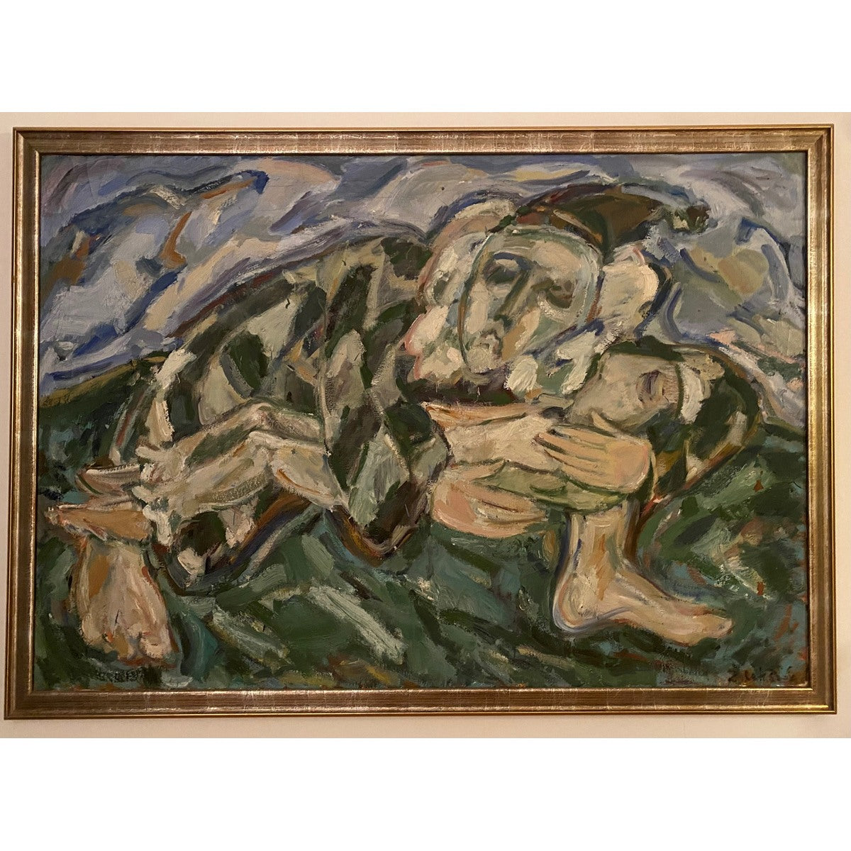 Vaidotas Žukas | Pierre as Pieta, 1974 | Oil on canvas, 82,5x118,5 (87x123)